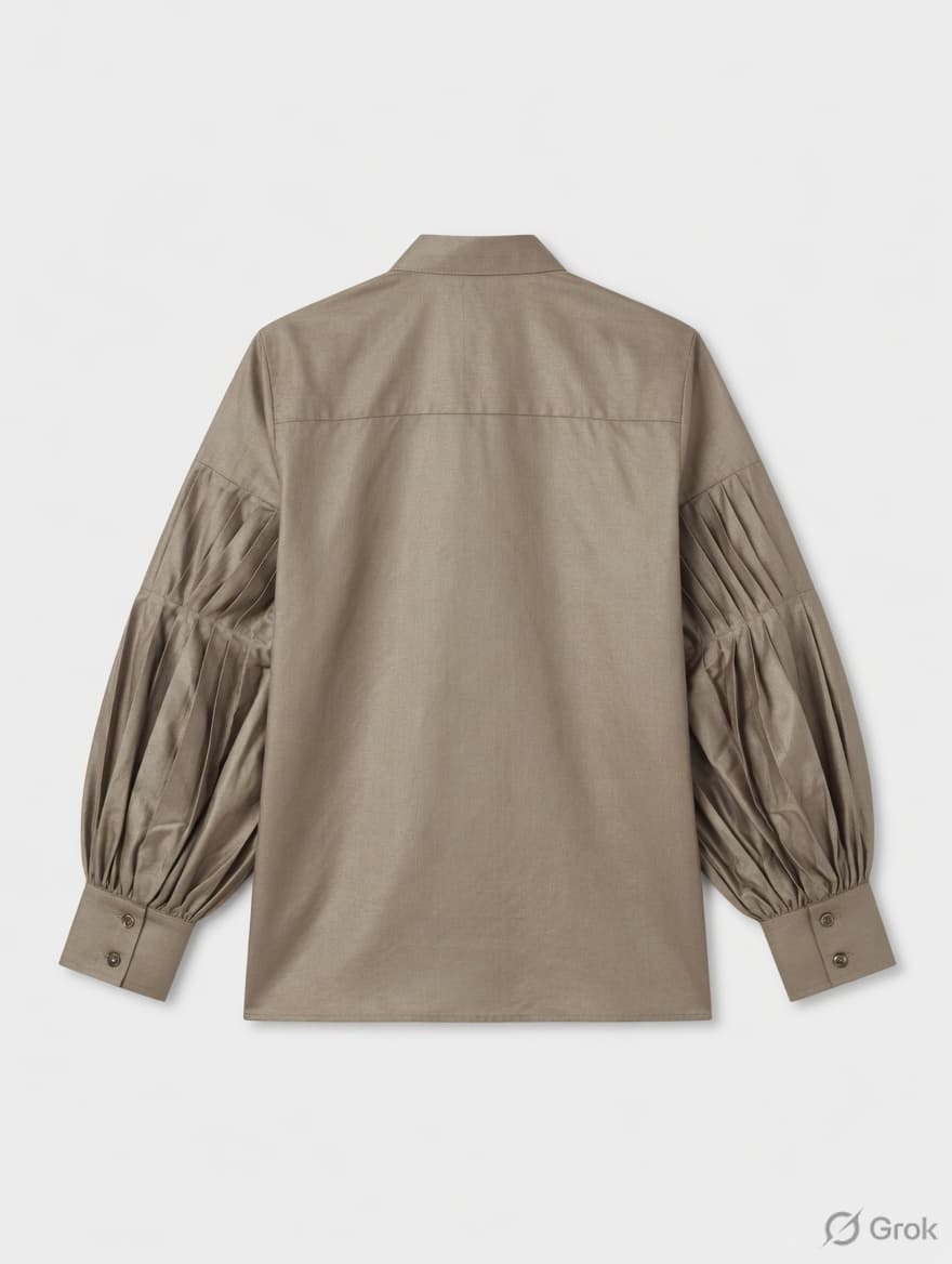 Gun Metal Pleated Shirt - cloth image 2
