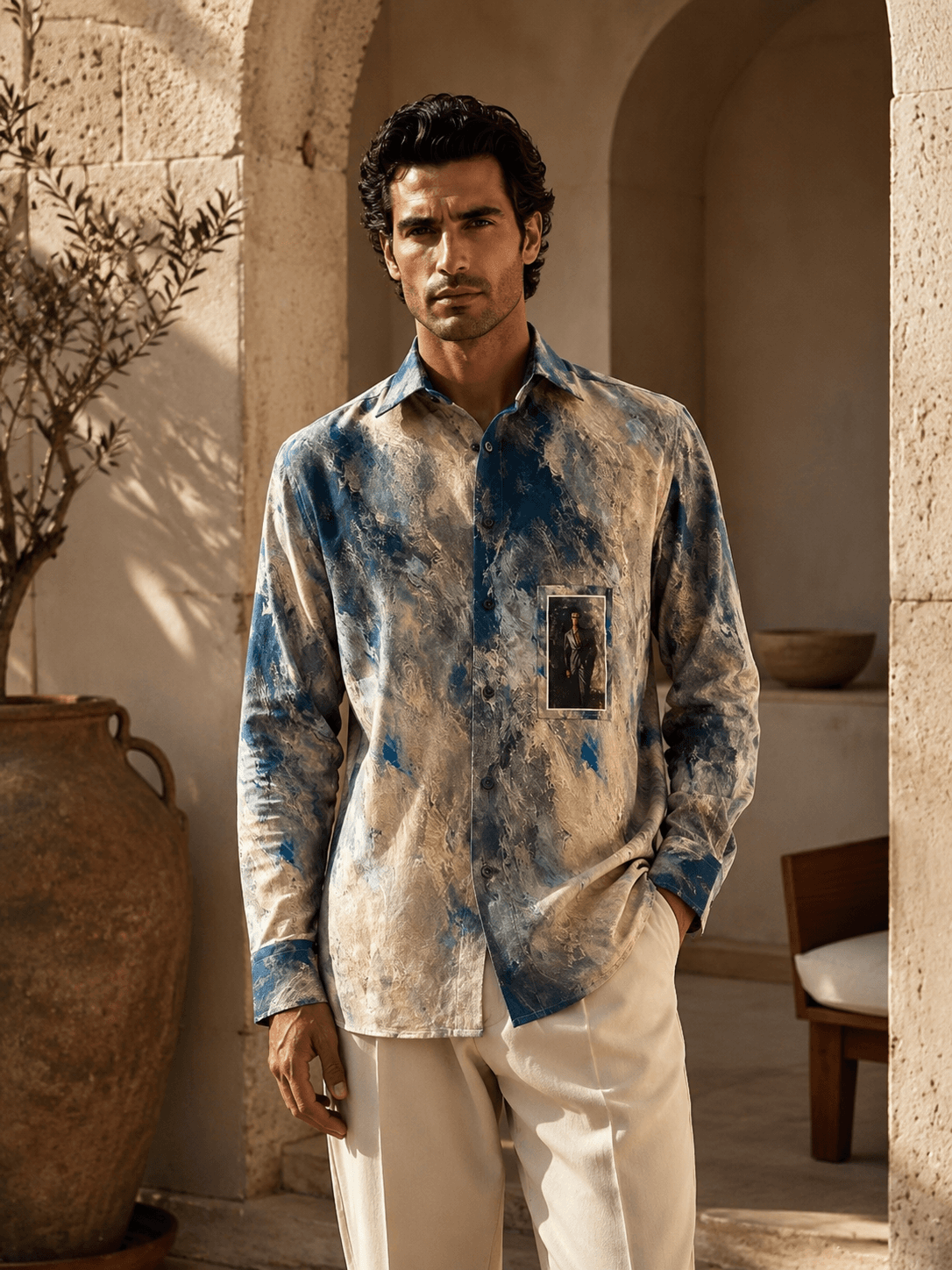 Men Frame Printed Shirt